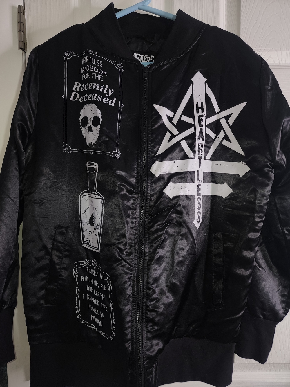 90s Goth Graphic Bomber Jacket
